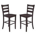 Merrick Lane Set of Two Classic Wooden Ladderback Counter Height Barstools with Solid Wood Seats