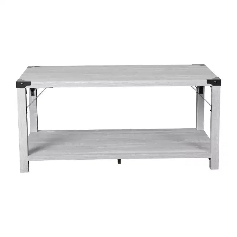 Table basse en bois composite de style campagnard moderne et éléments en acier thermolaqué