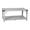 Merrick Lane Modern Farmhouse Engineered Wood Coffee Table and Powder Coated Steel Accents
