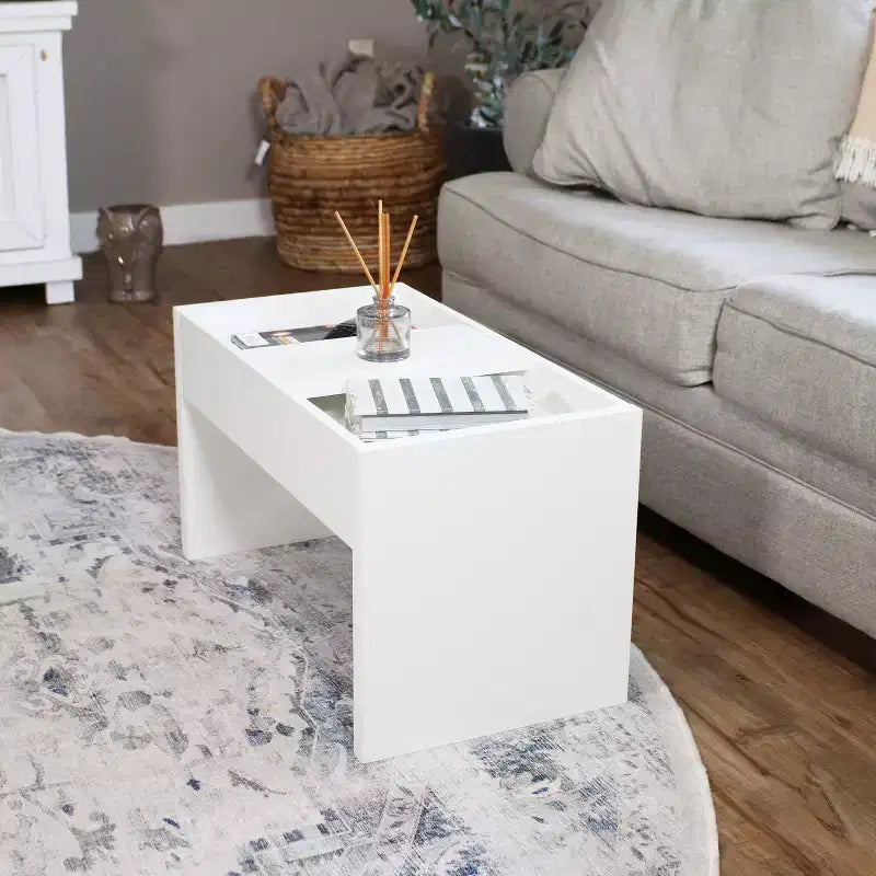 Table basse d'appoint 2-en-1 décorative et polyvalente pour l'intérieur