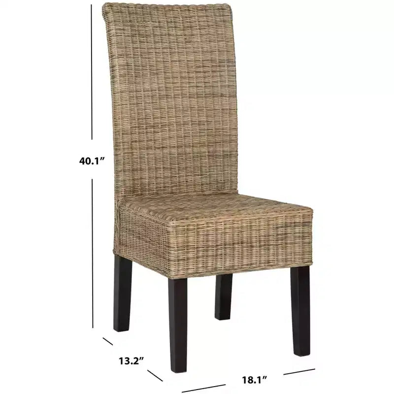 Chaise de salle à manger en osier de 18 po H (lot de 2)