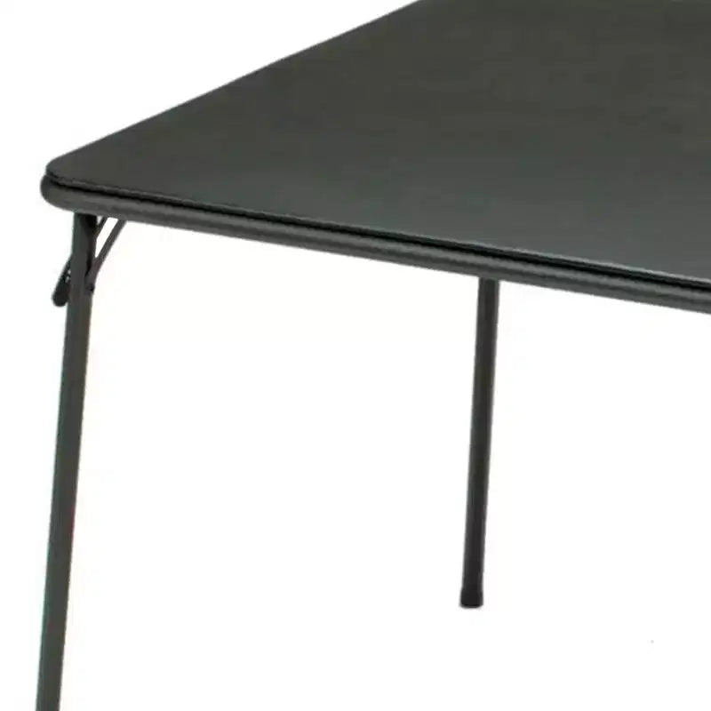Table de salle à manger ou de jeu pliante carrée en acier/métal, 34 x 34, noir
