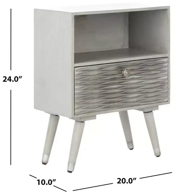 Table de chevet 1 tiroir Brandy Noyer gris