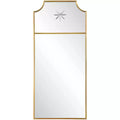 Uttermost Rectangular Vanity Decorative Wall Mirror Curved Corner Satin Brushed Brass Frame 18 Wide Bathroom Bedroom Living Room