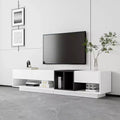 74.8 Stylish TV Stand for TVs Up to 80, Two-tone Media Console with Multifunctional Compartment - ModernLuxe